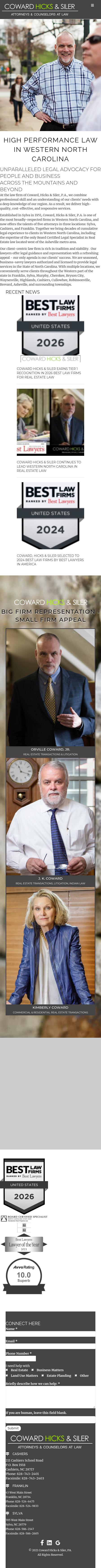 Coward, Hicks & Siler, P.A. (Franklin) - Franklin NC Lawyers