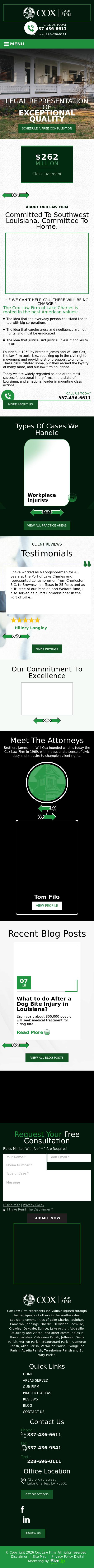 Cox, Cox, Filo, Camel & Wilson L.L.C. - Lake Charles LA Lawyers