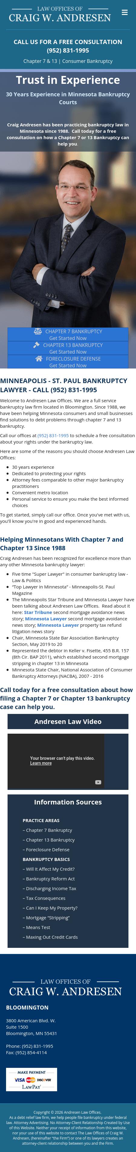 Craig W. Andresen - Bloomington MN Lawyers