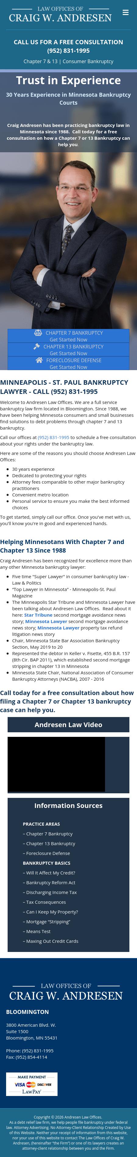 Craig W. Andresen - Brooklyn Center MN Lawyers