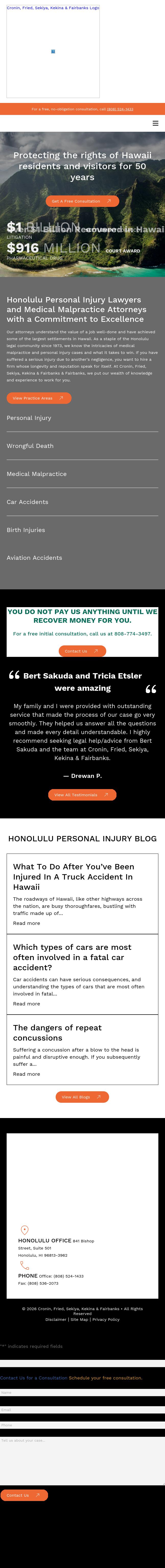 Cronin Fried Sekiya Kekina & Fairbanks - Honolulu HI Lawyers