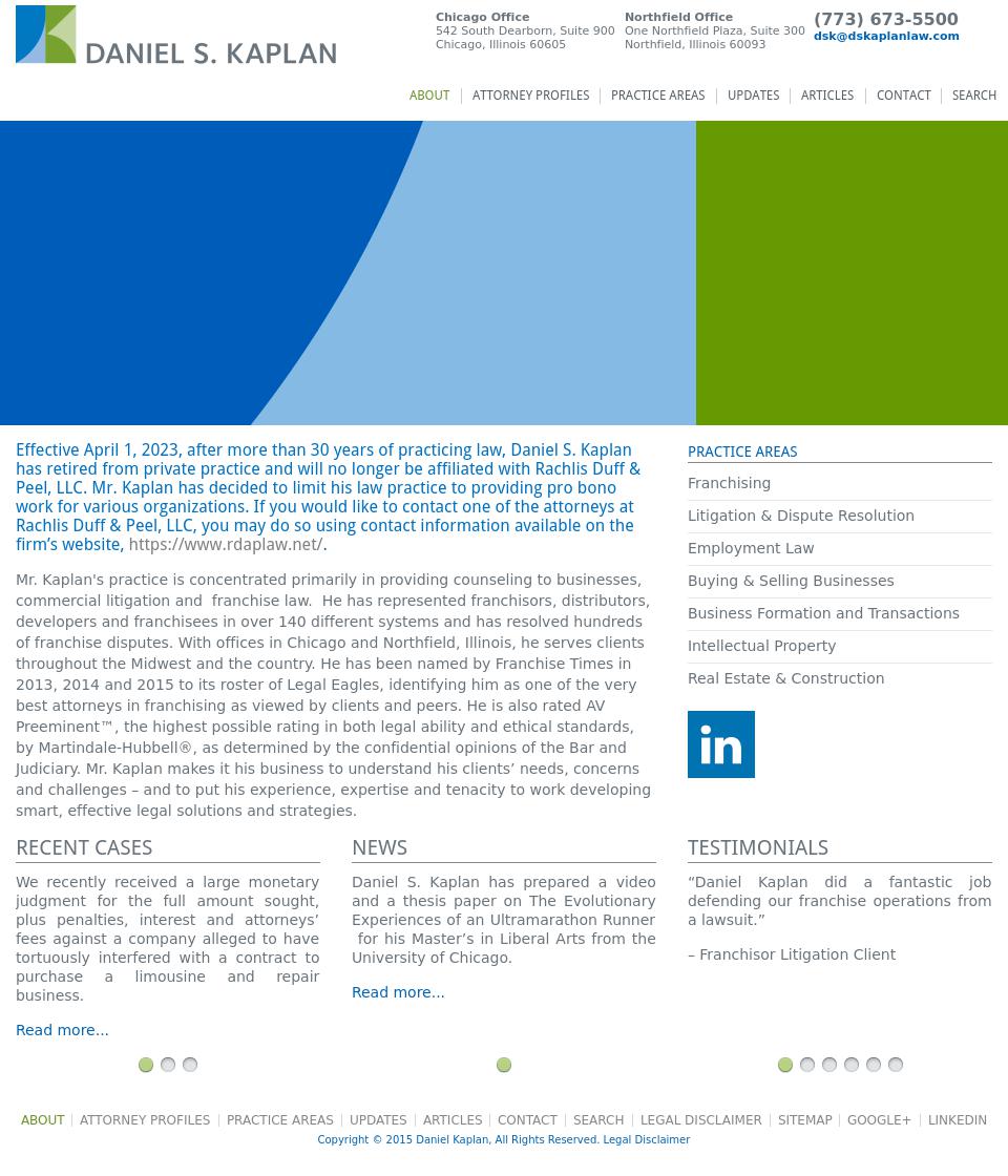 Daniel S. Kaplan - Northfield IL Lawyers
