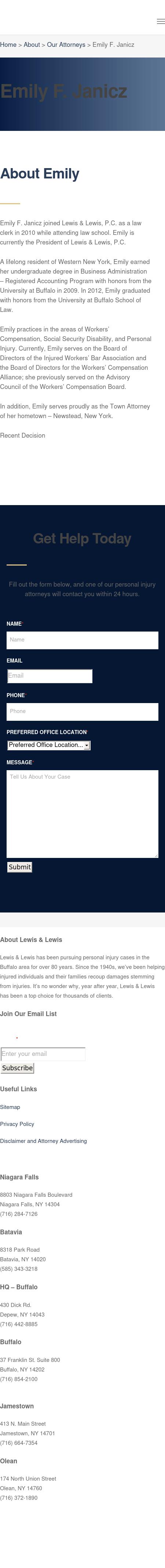 Emily Janicz - Batavia NY Lawyers