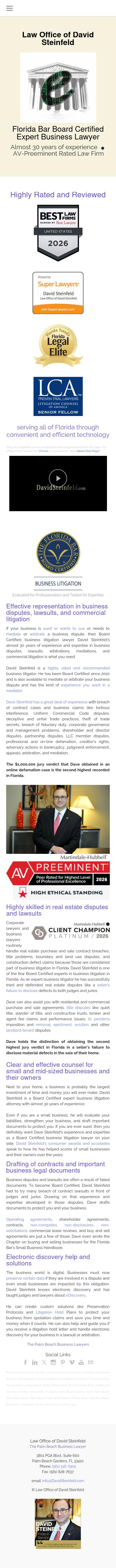 Law Office of David Steinfeld, P.L. - Palm Beach Gardens FL Lawyers