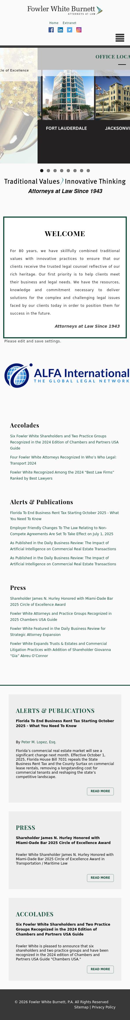 Fowler White Burnett, P.A. - Miami FL Lawyers