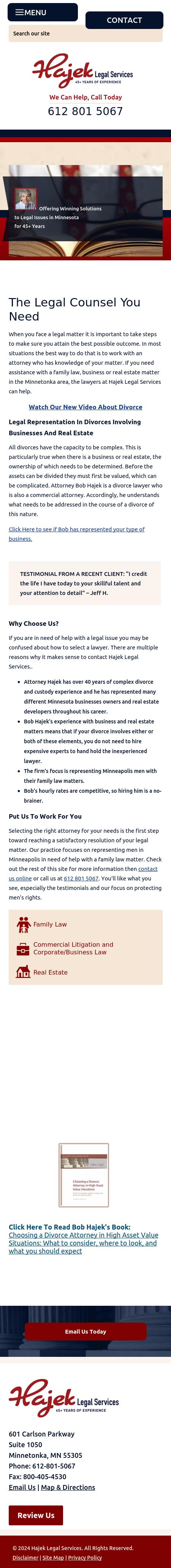 Hajek, Robert J. Esq.  - Minnetonka MN Lawyers