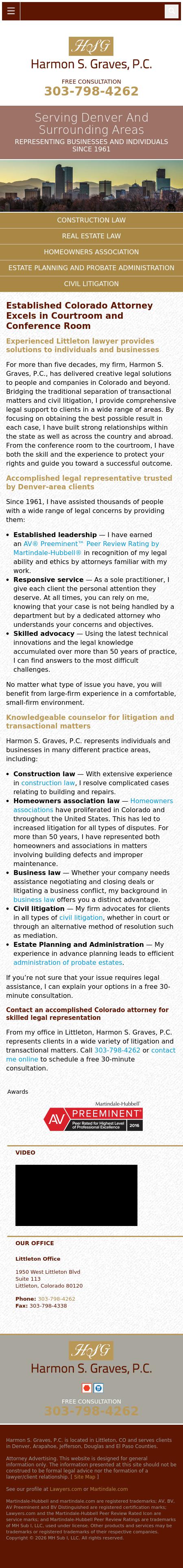 Harmon S. Graves, P.C., Attorney at Law - Littleton CO Lawyers
