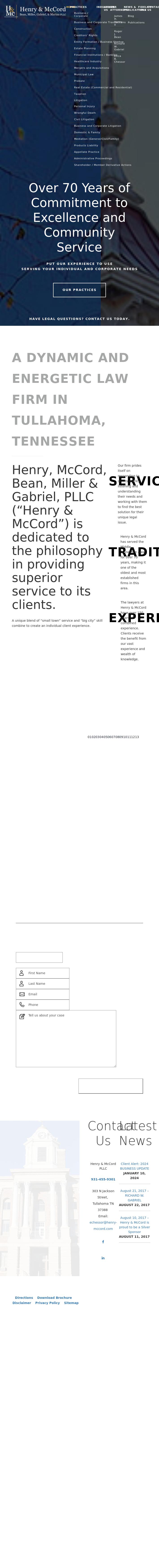 Henry, McCord, Bean, Miller, Gabriel & LaBar, P.L.L.C. - Tullahoma TN Lawyers