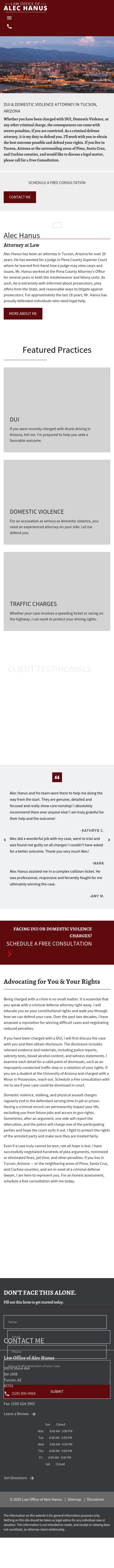 Law Office of Alec Hanus - Tucson AZ Lawyers