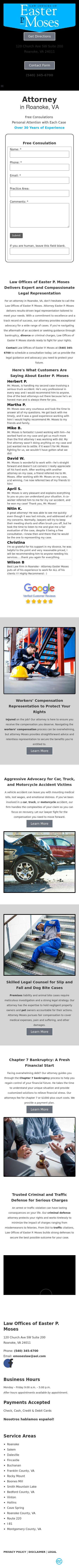 Law Offices of Easter P. Moses - Roanoke VA Lawyers