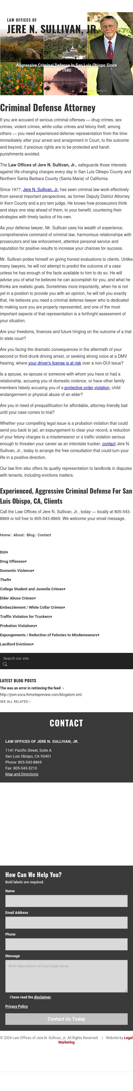 Law Offices of Jere N. Sullivan, Jr. - San Luis Obispo CA Lawyers