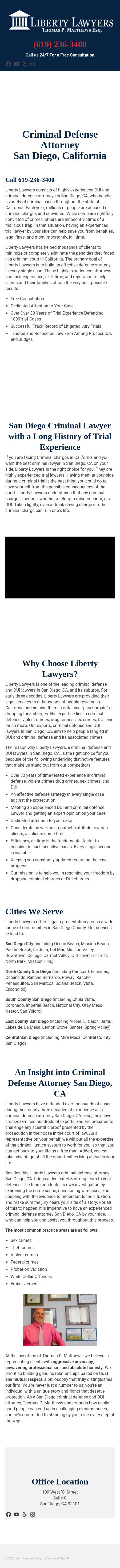 Law Offices of Thomas P. Matthews - San Diego CA Lawyers