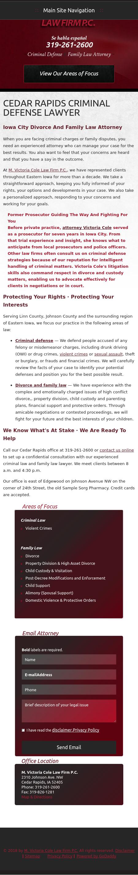 M. Victoria Cole Law Firm P.C. - Cedar Rapids IA Lawyers