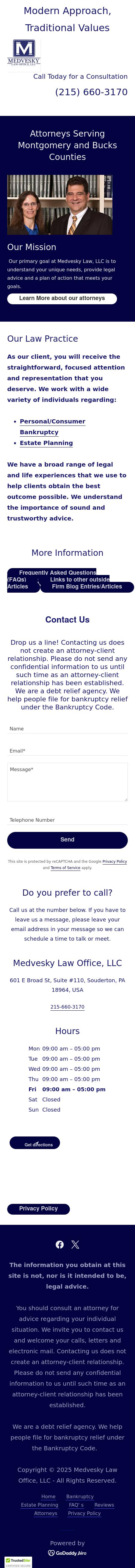 Medvesky Law Office, LLC - Souderton PA Lawyers