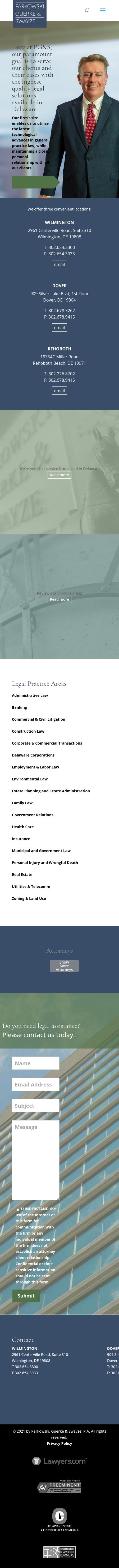 Parkowski, Guerke & Swayze, P.A., Wilm. - Wilmington DE Lawyers