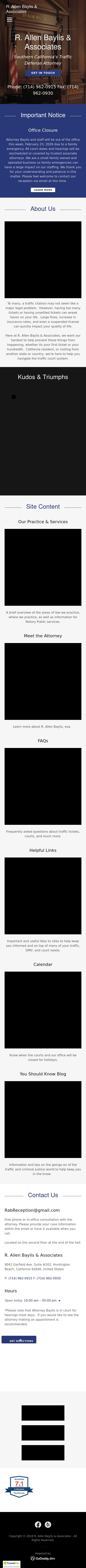 R.A. Baylis & Associates Inc. - Huntington Beach CA Lawyers