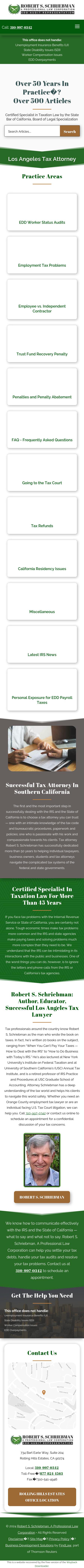 Robert S. Schriebman, A Professional Law Corporation - Rolling Hills Estates CA Lawyers