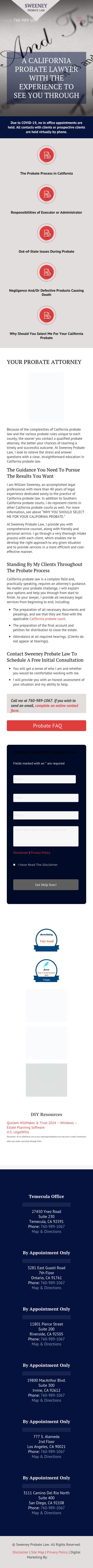 Sweeney Probate Law - Hemet CA Lawyers