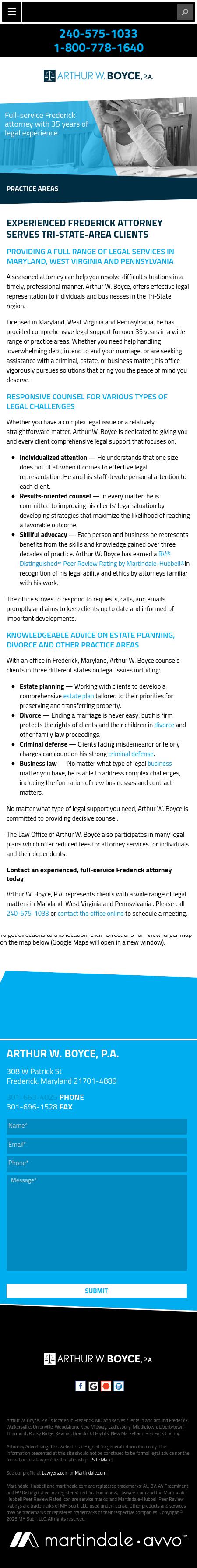 The Law Office of Arthur W. Boyce - Frederick MD Lawyers