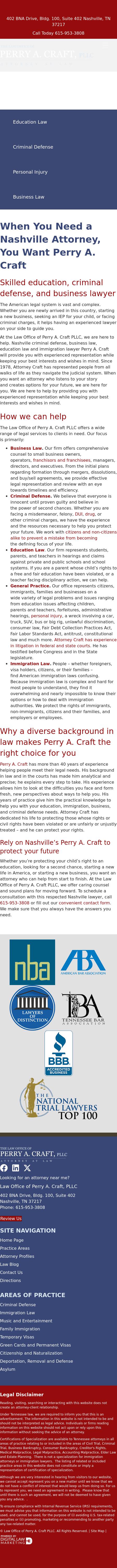 The Law Office of Perry A. Craft, PLLC - Nashville TN Lawyers