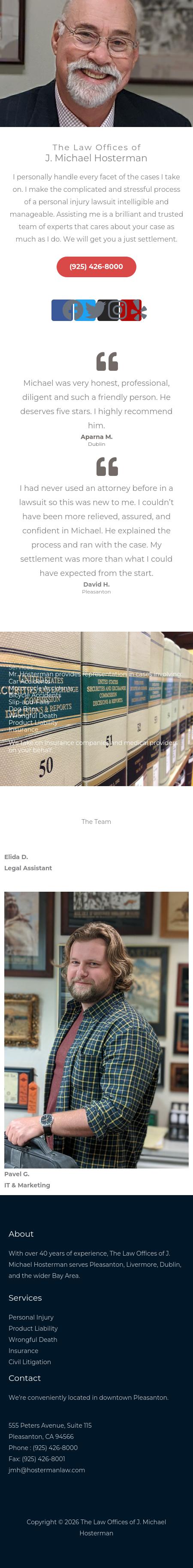 The Law Offices of J. Michael Hosterman - Pleasanton CA Lawyers