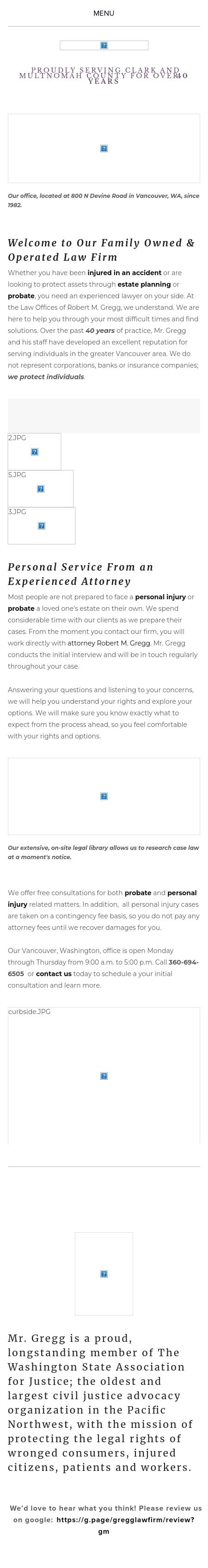 The Law Offices of Robert M. Gregg - Vancouver WA Lawyers