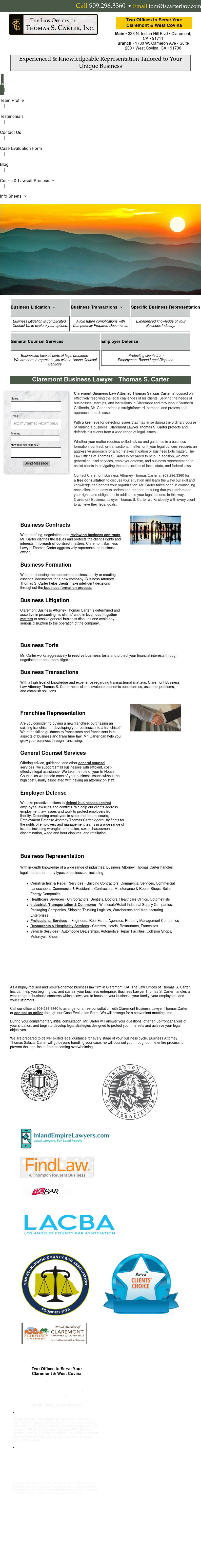 The Law Offices of Thomas Salazar Carter - Claremont CA Lawyers