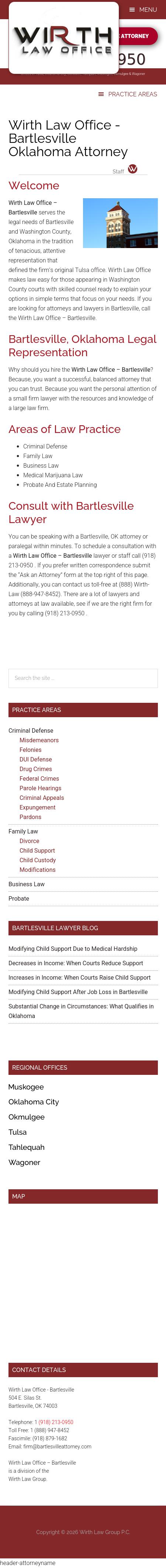 Wirth Law Office - Bartlesville Attorney - Bartlesville OK Lawyers