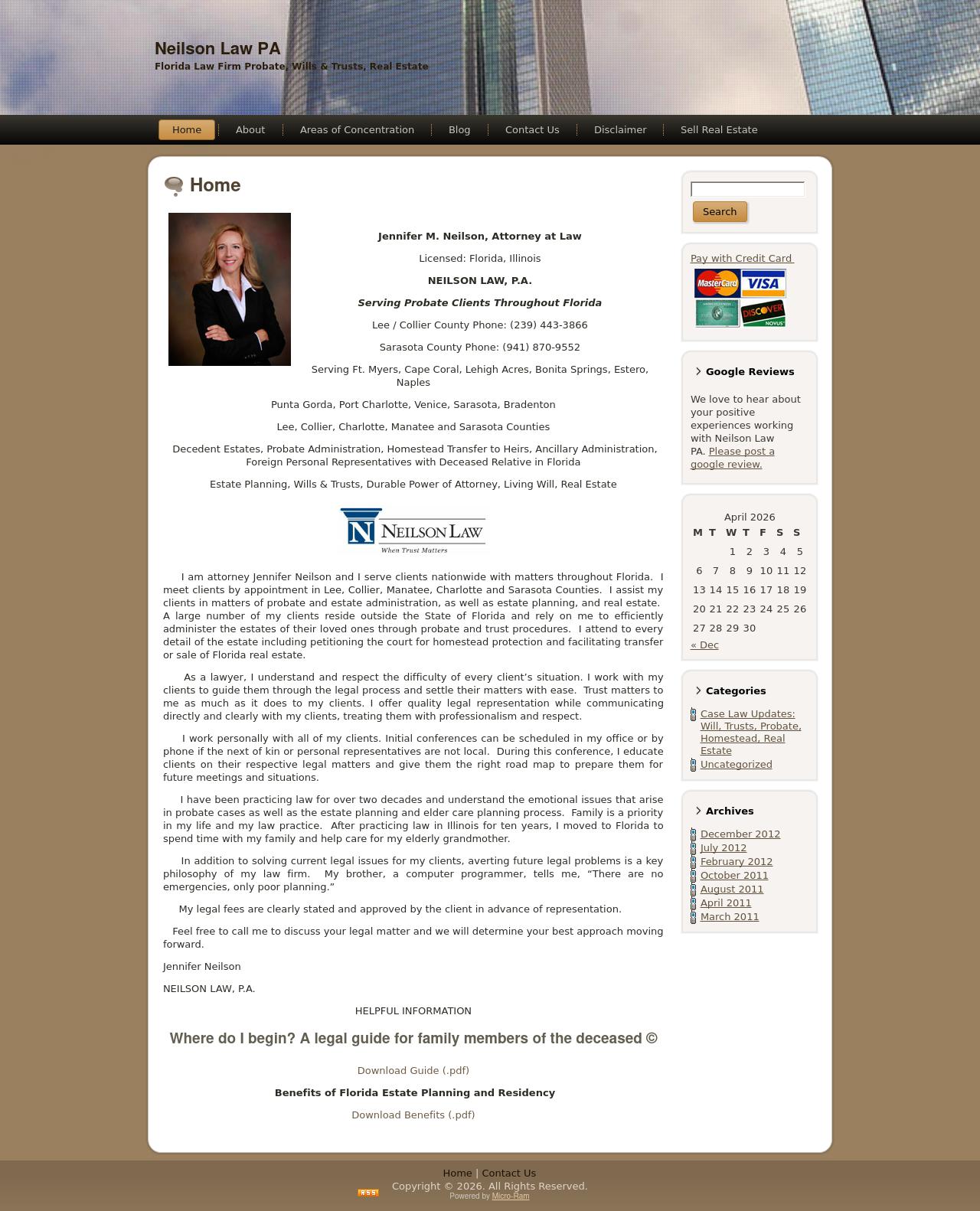 Neilson Law, P.A. - Probate, Trusts and Estates Law Firm - Cape Coral FL Lawyers