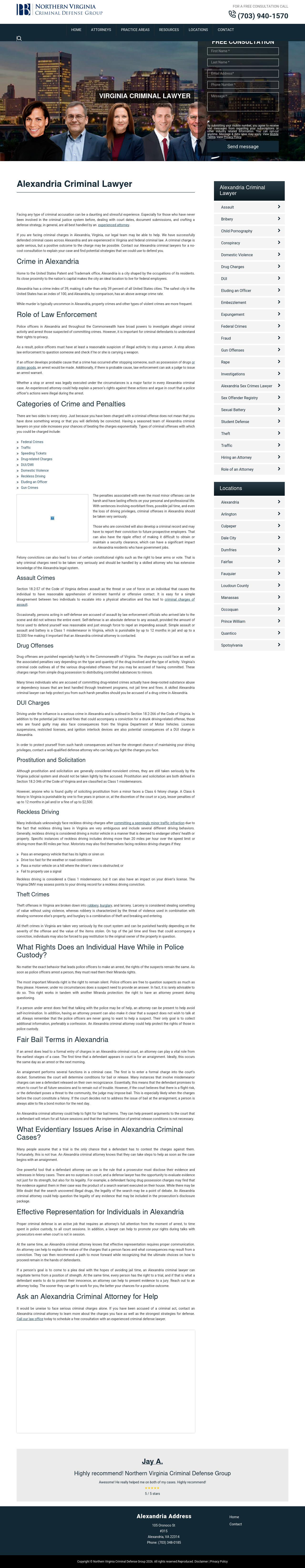 Northern Virginia Criminal Defense Group - Alexandria VA Lawyers