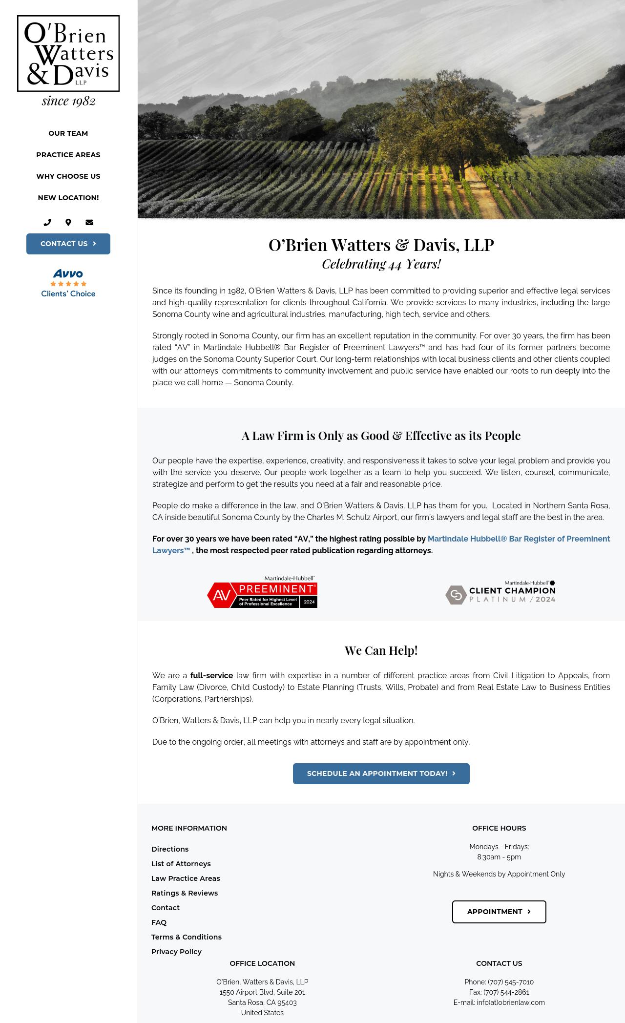 O'Brien Watters & Davis, LLP - Santa Rosa CA Lawyers