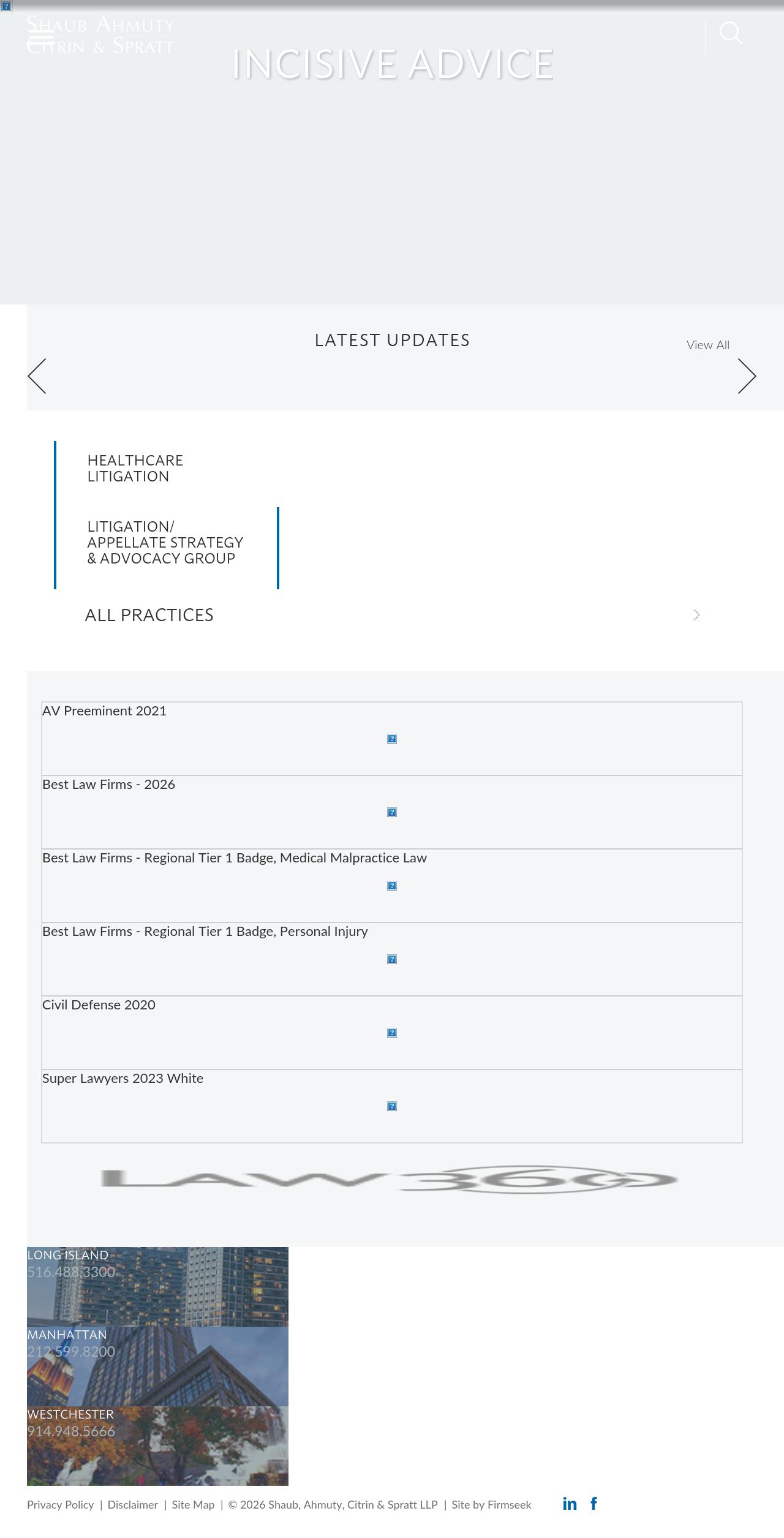 Shaub, Ahmuty, Citrin & Spratt - New York NY Lawyers