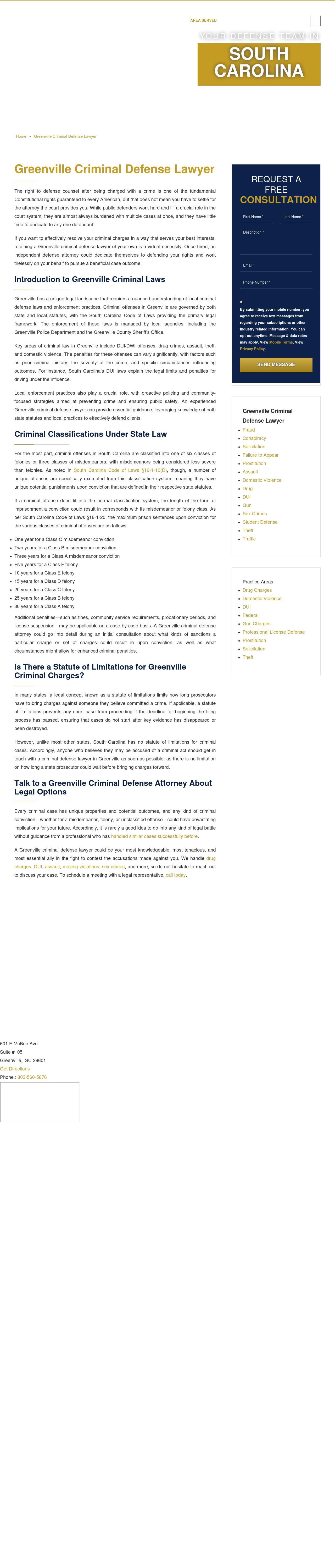  South Carolina Criminal Practice of Price Benowitz - Greenville, SC  SC Lawyers