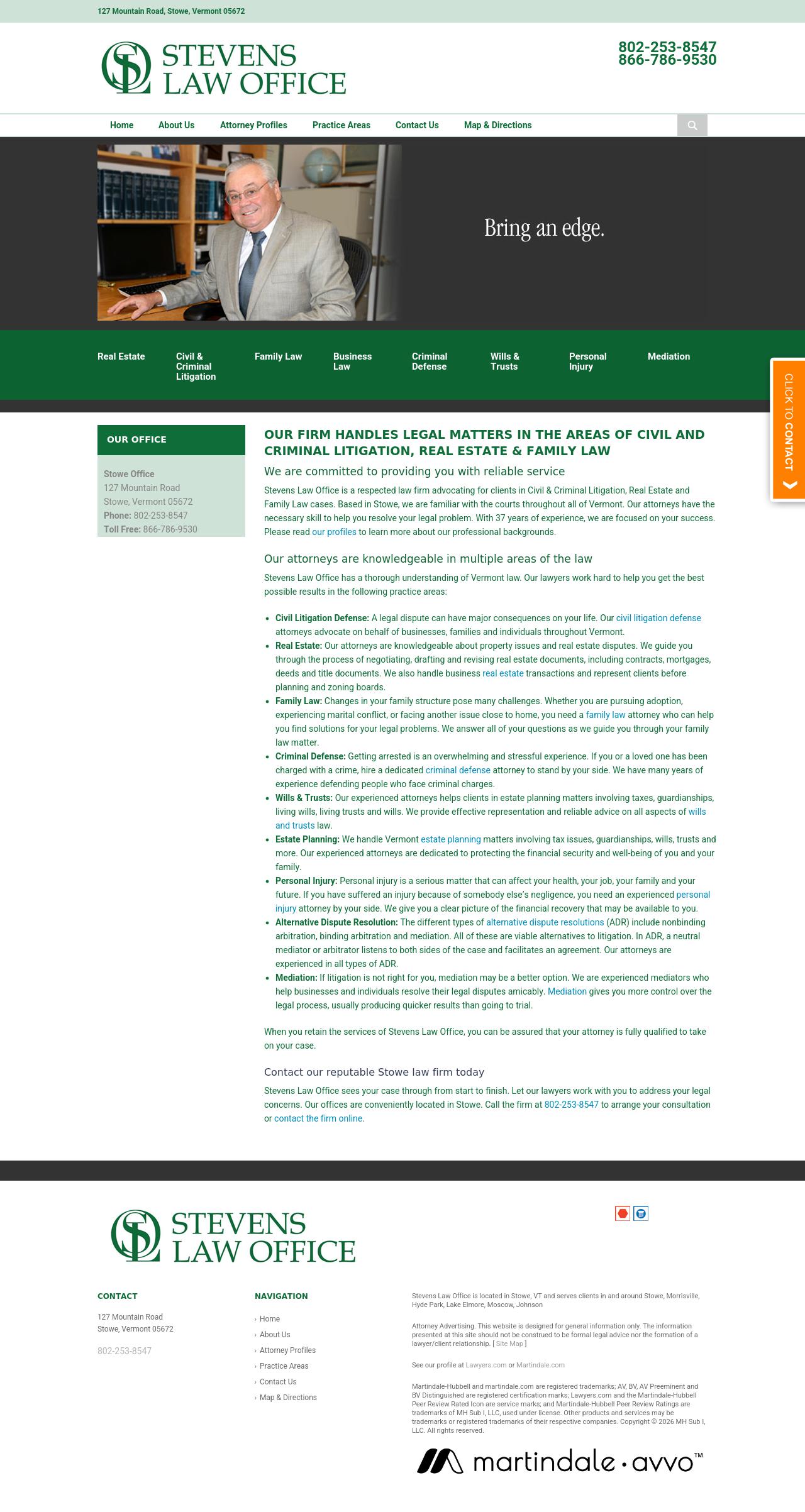 Stevens Law Office - Stowe VT Lawyers