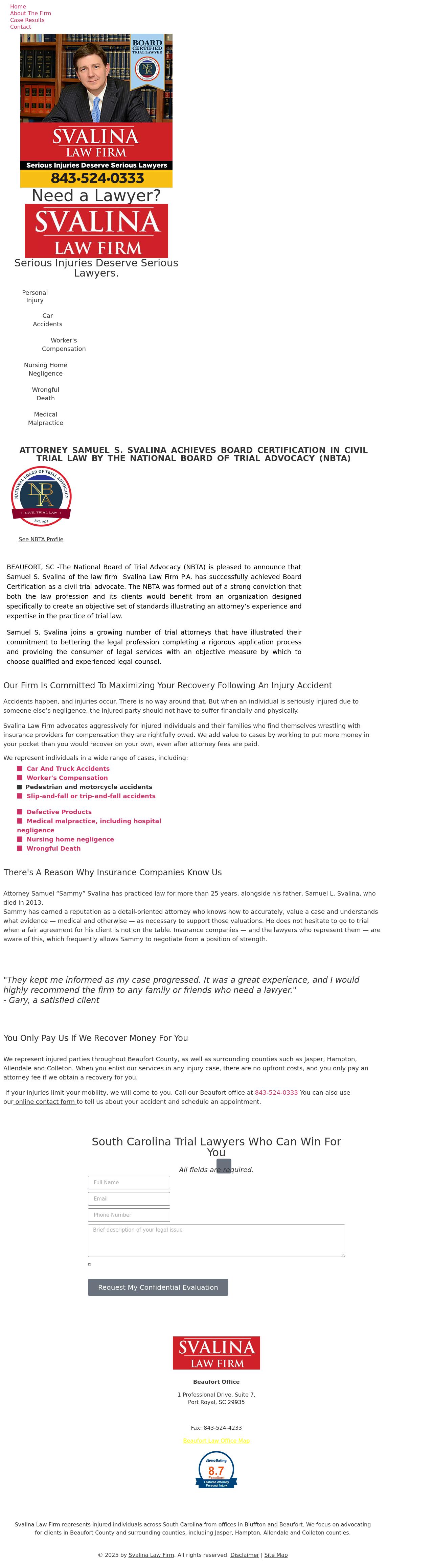 Svalina Law Firm - Beaufort SC Lawyers