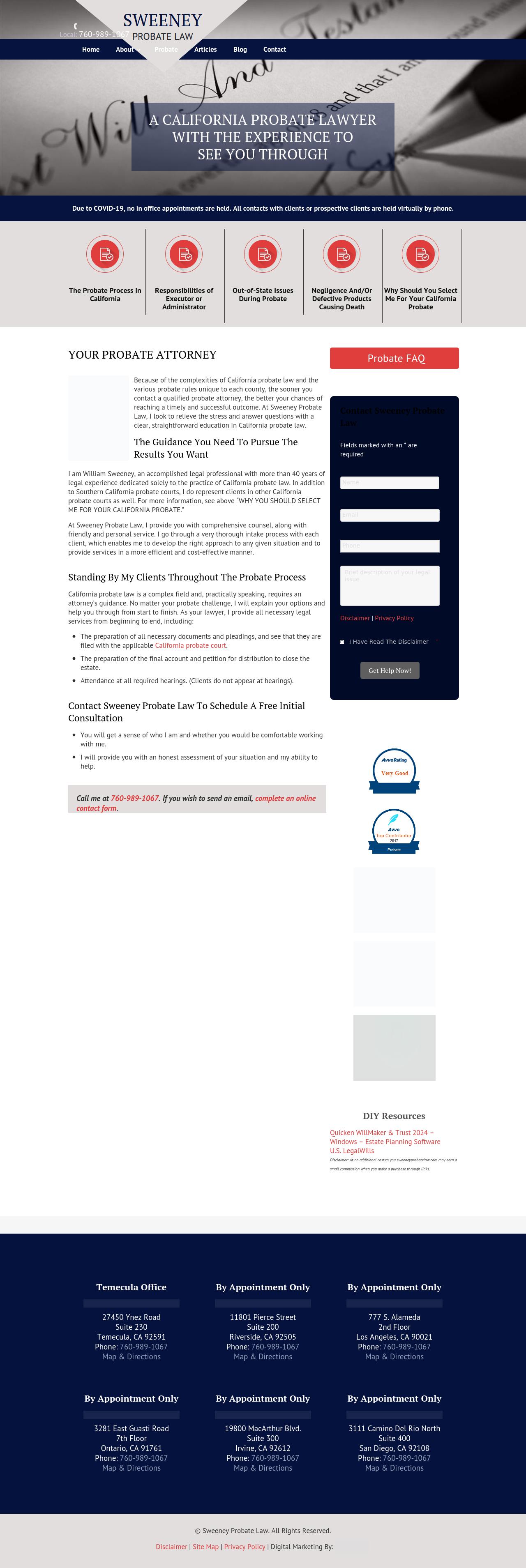 Sweeney Probate Law - Temecula CA Lawyers