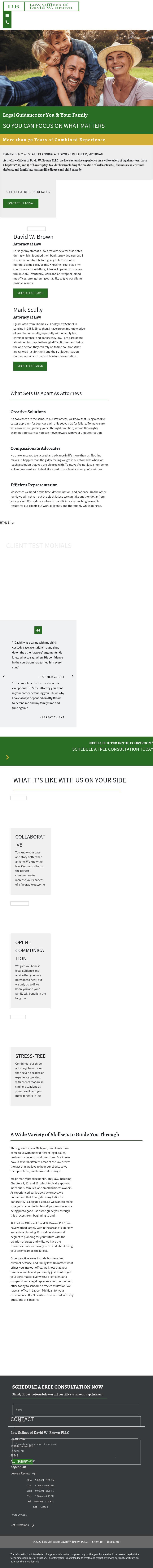  Law Offices of David W. Brown PLLC - Lapeer MI Lawyers