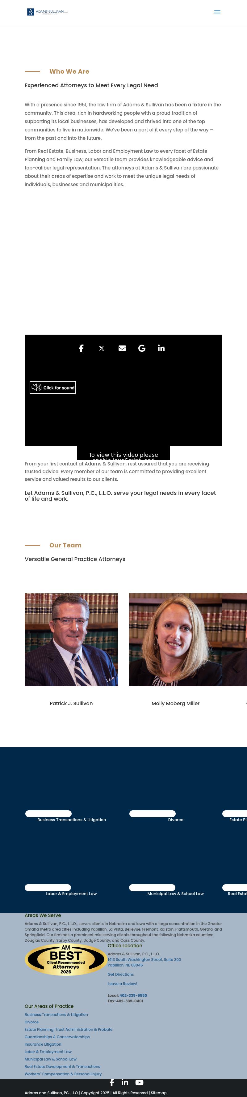 Adams & Sullivan, P.C., L.L.O. - Papillion NE Lawyers