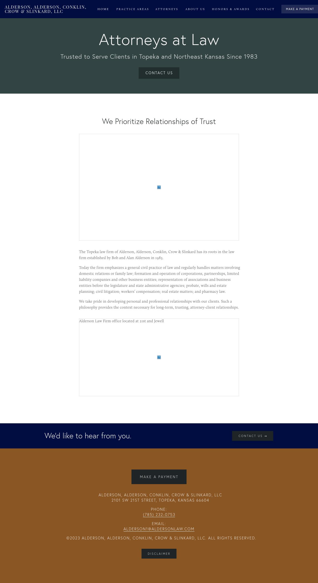 Alderson, Alderson, Weiler, Conklin, Burghart & Crow, L.L.C. - Topeka KS Lawyers