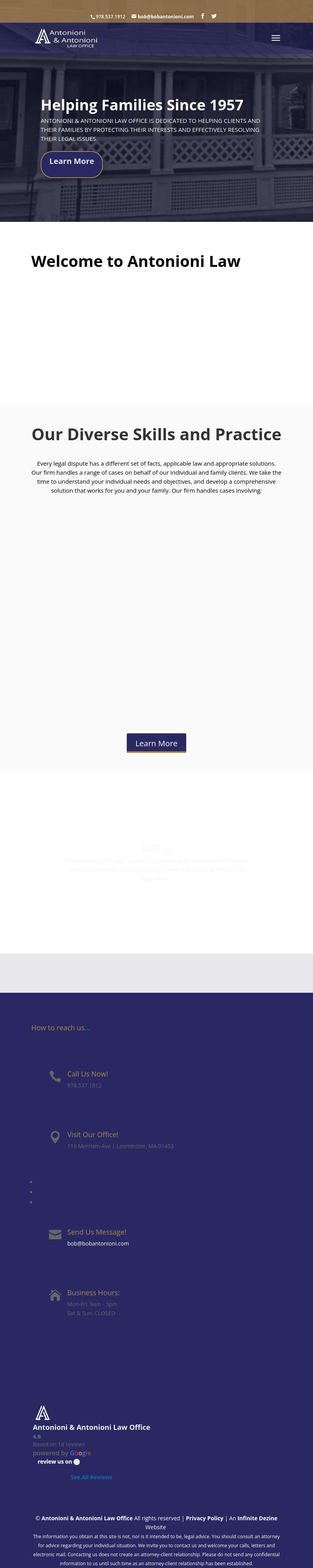 Antonioni & Antonioni Law Office - Leominster MA Lawyers