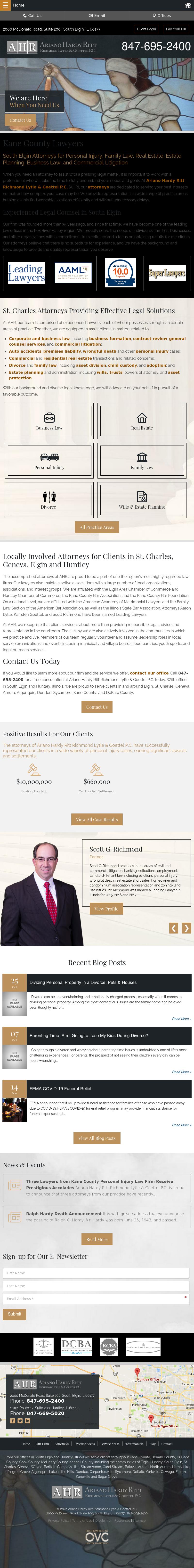 Ariano, Hardy, Nyuli, Johnson, Richmond & Goettel, P.C. - South Elgin IL Lawyers