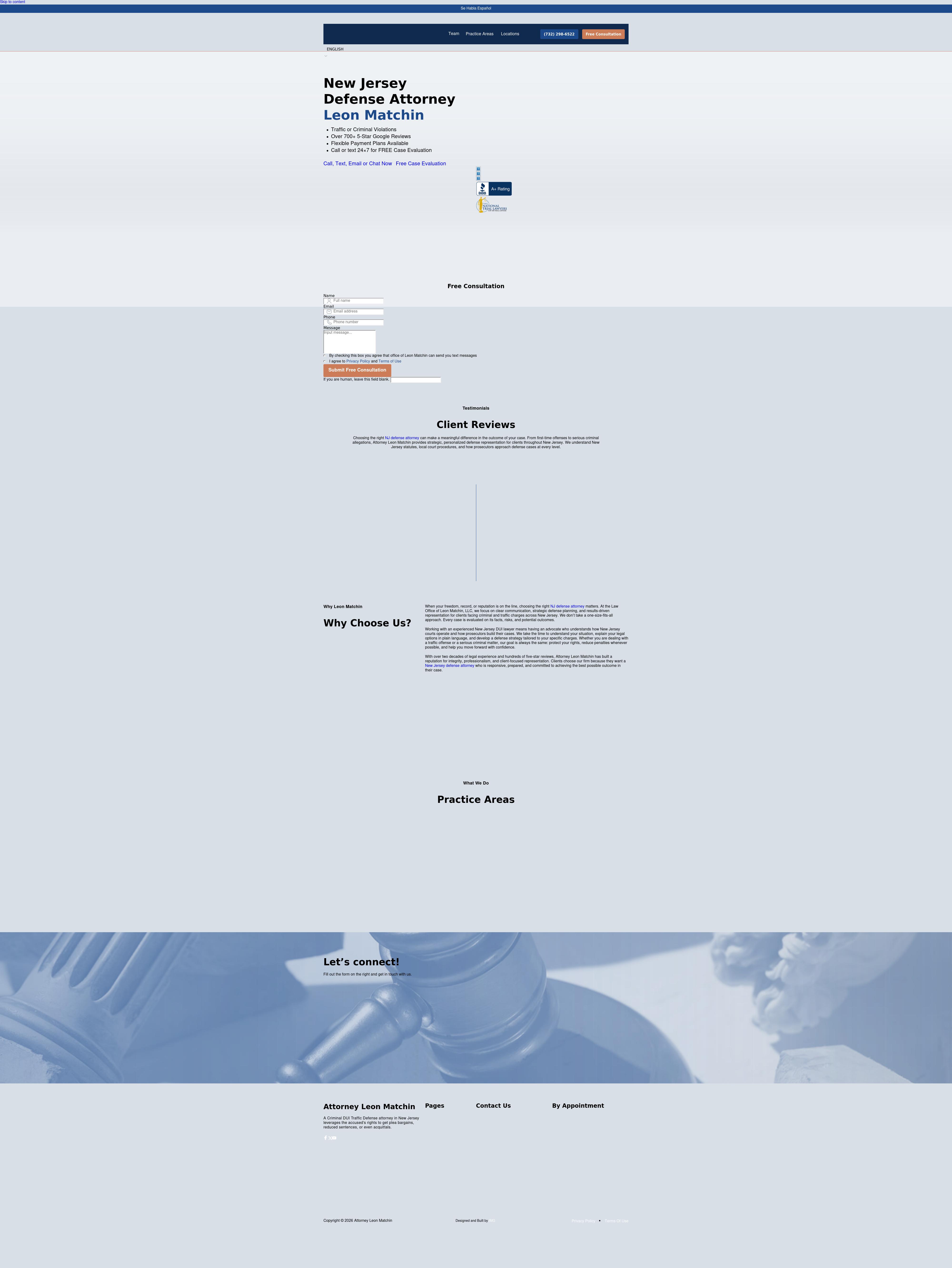 Attorney at Law Leon Matchin - Millstown NJ Lawyers