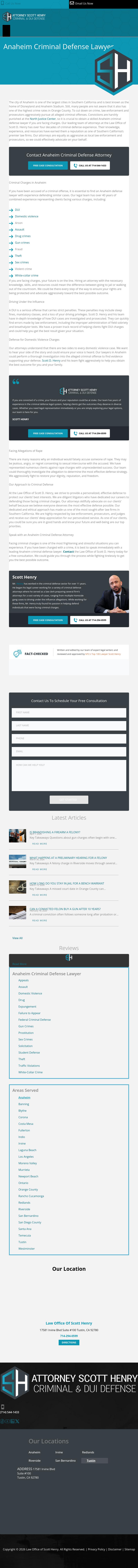 Attorney Scott Henry: Criminal and DUI Defense - Anaheim CA Lawyers