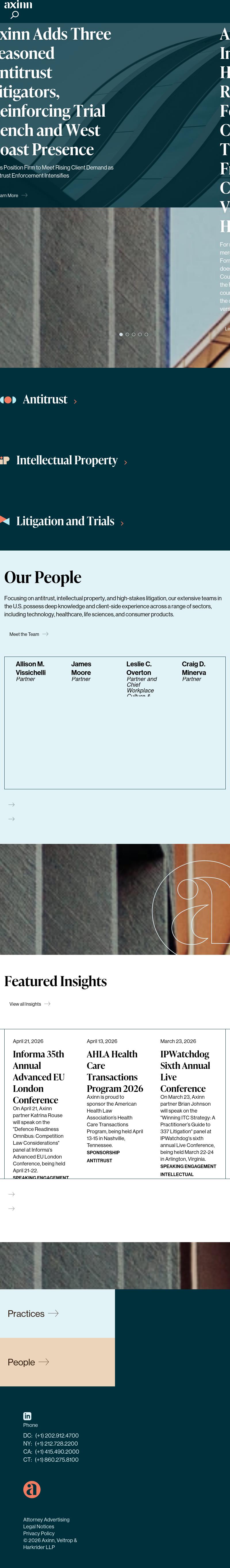 Axinn, Veltrop & Harkrider LLP - Hartford CT Lawyers