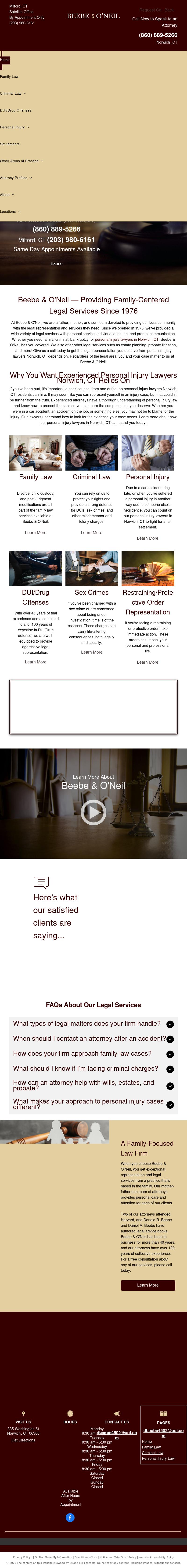 Beebe and O'Neil - Norwich CT Lawyers