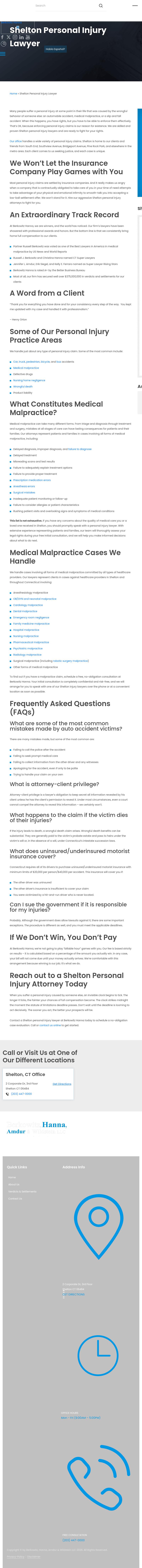 Berkowitz Hanna Malpractice & Injury Lawyers - Shelton CT Lawyers