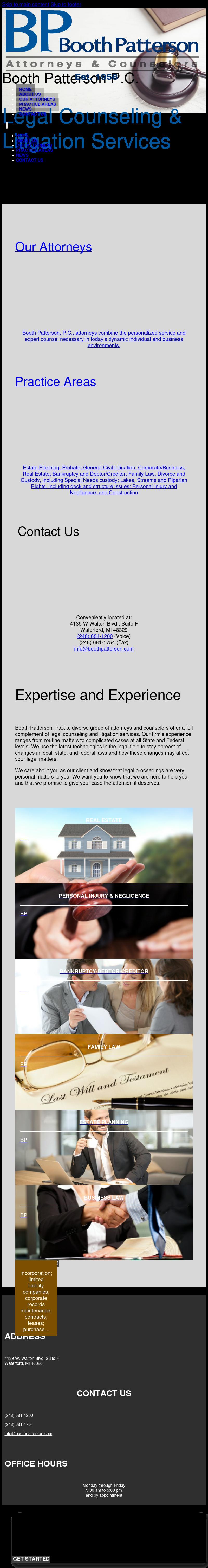 Booth Patterson P.C. - Waterford MI Lawyers