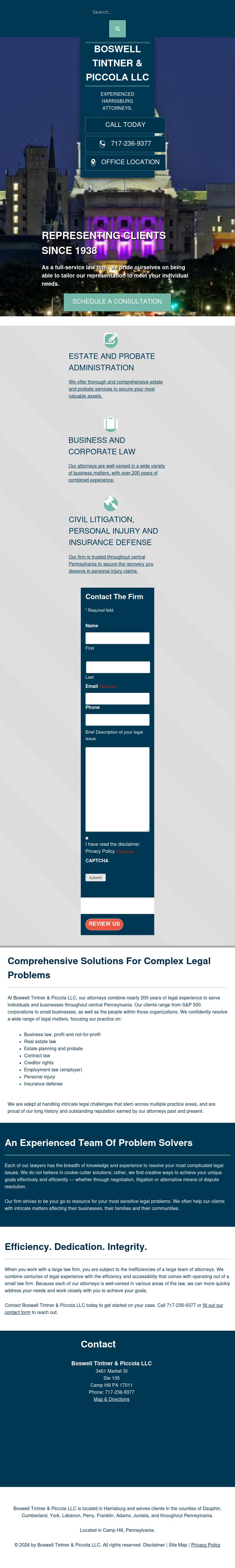 Boswell, Tintner & Piccola - Harrisburg PA Lawyers