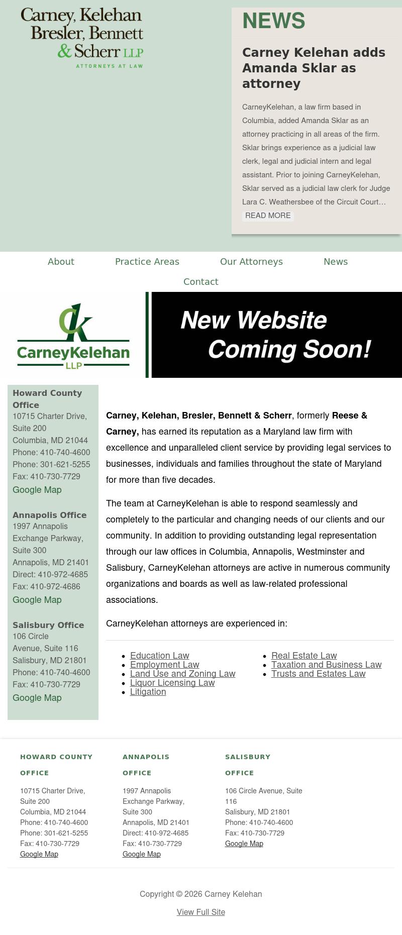 Carney, Kelehan, Bresler, Bennett and Scherr LLP - Annapolis MD Lawyers