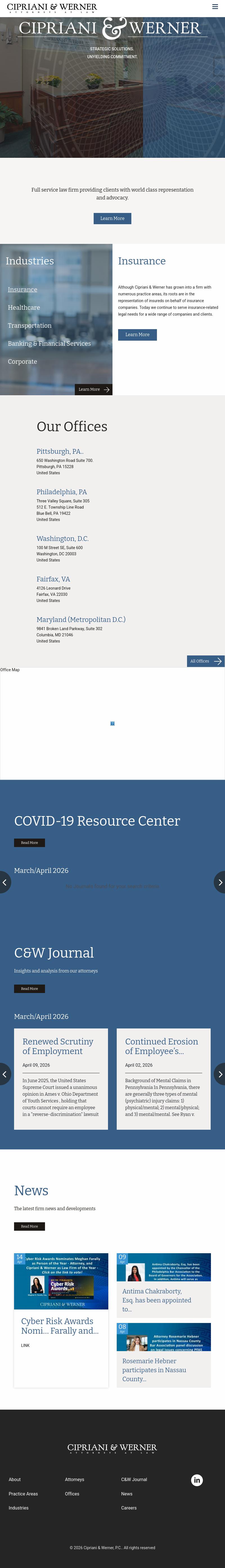 Cipriani & Werner, P.C. - Pittsburgh PA Lawyers